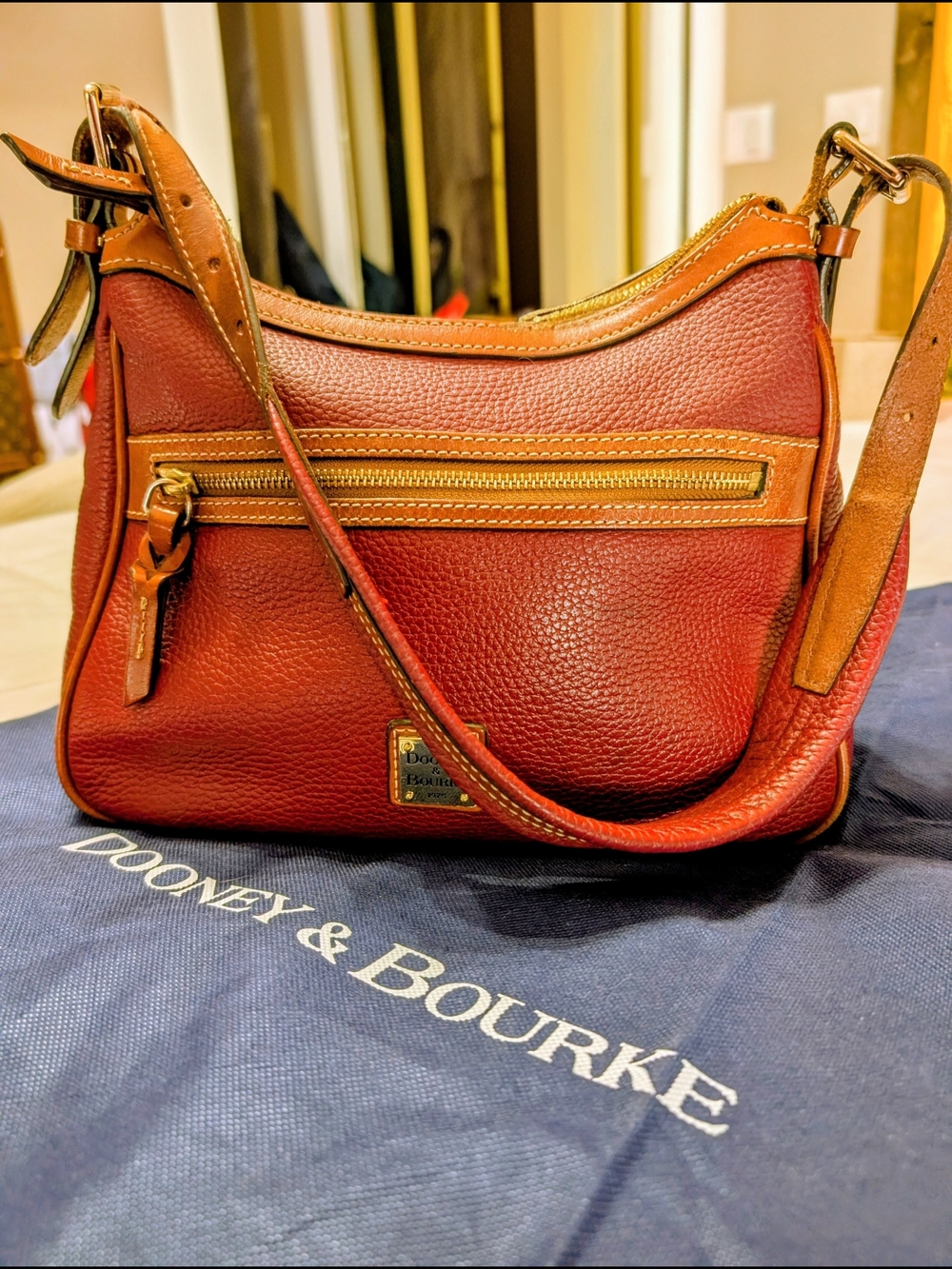 Dooney & Bourke Red Pebbled Leather Crossbody Bag